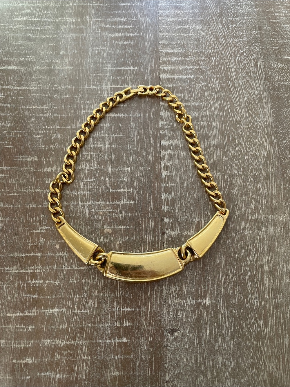 Vintage Goldette NY Gold-Tone Statement Collar Choker Necklace